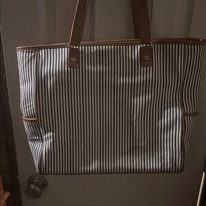 THIRTY-ONE  Striped Black and White Tote Bag